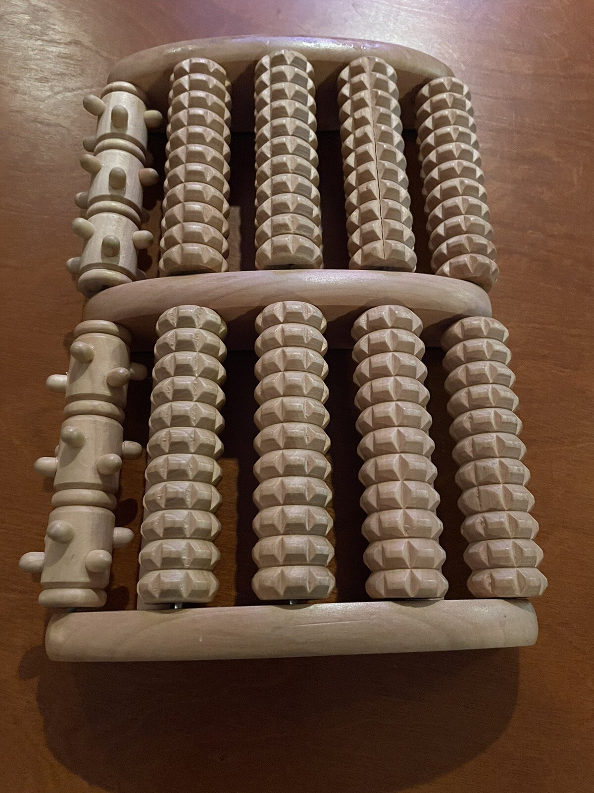 Thera flow wood duel foot massager roller XL relax relieve pain