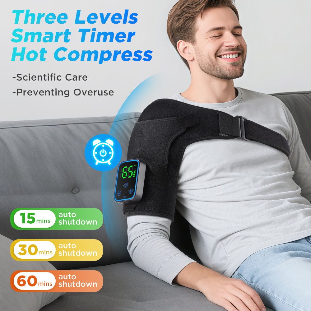 Electric Heated Shoulder Massager Arthritis Pain Relief Warm Therapy Pad Brace