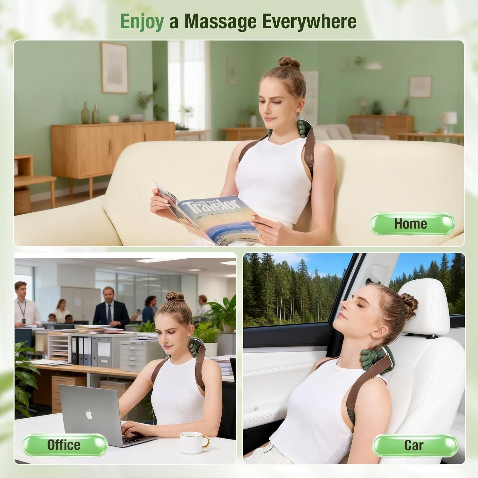 4D Wireless Neck Massager with Heat – Portable Pain Relief Device