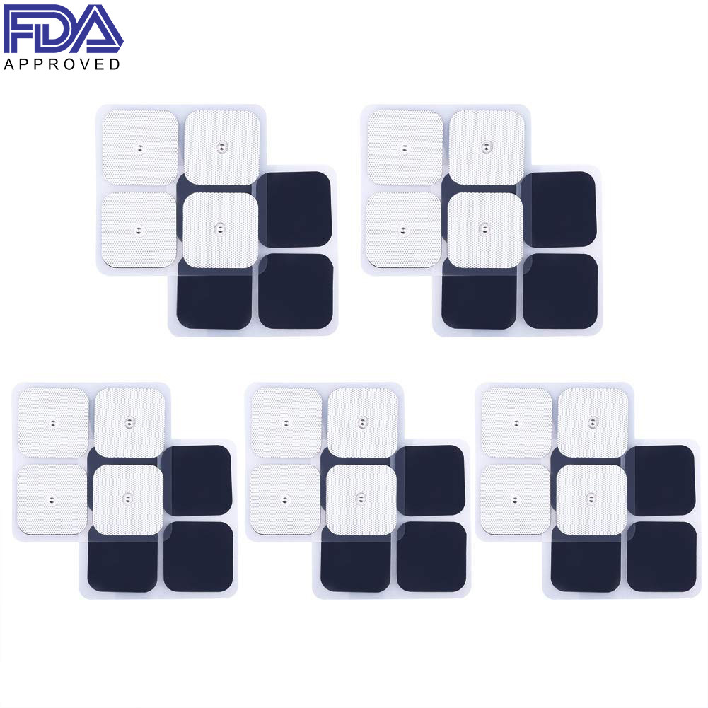 40PCS Snap On Replacement Electrode Pads For TENS Unit Self Adhesive 2″x2″ White