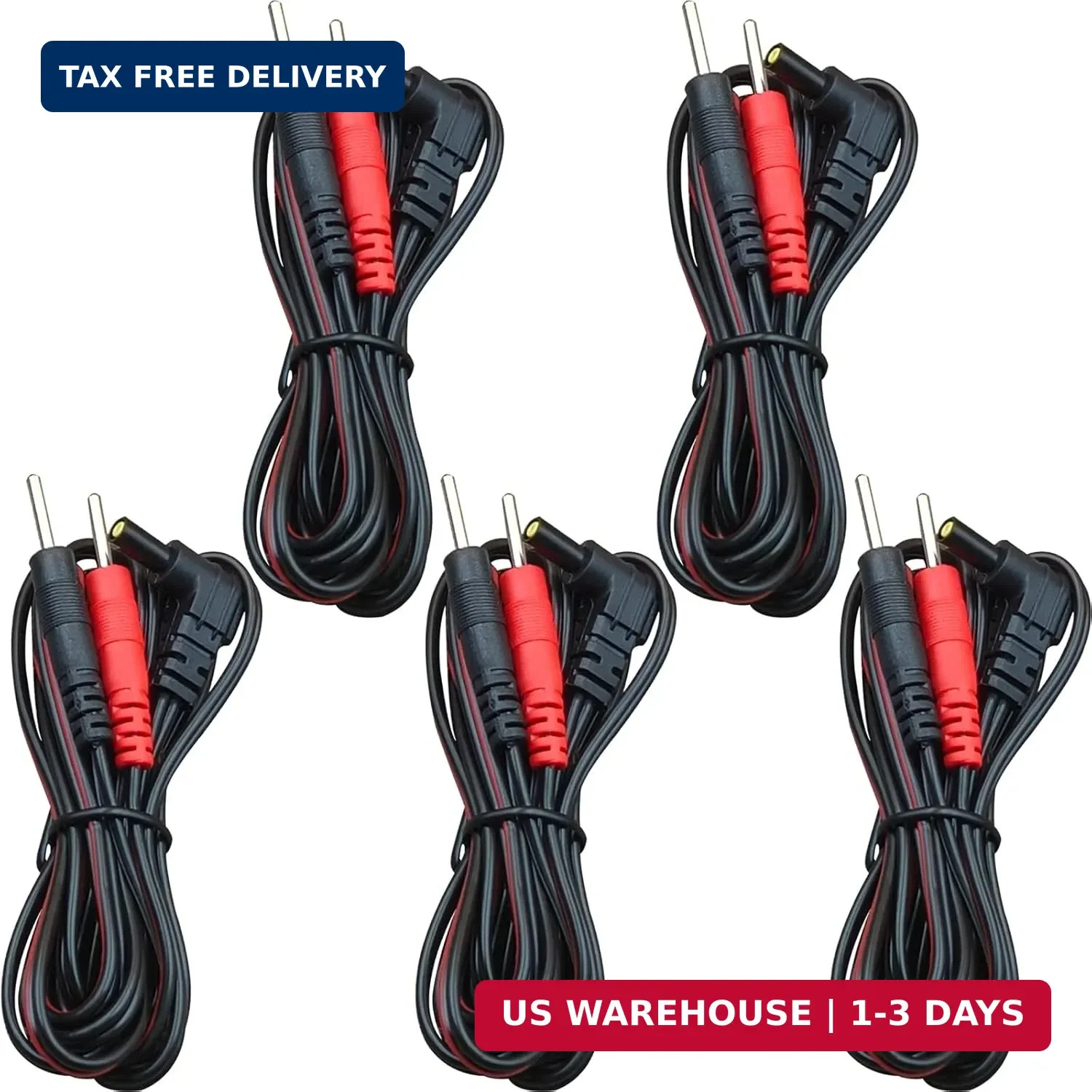 TENS Unit Replacement Lead Wires: 5 Pieces TENSSO 2.35mm Plug to 2mm Pin Electro