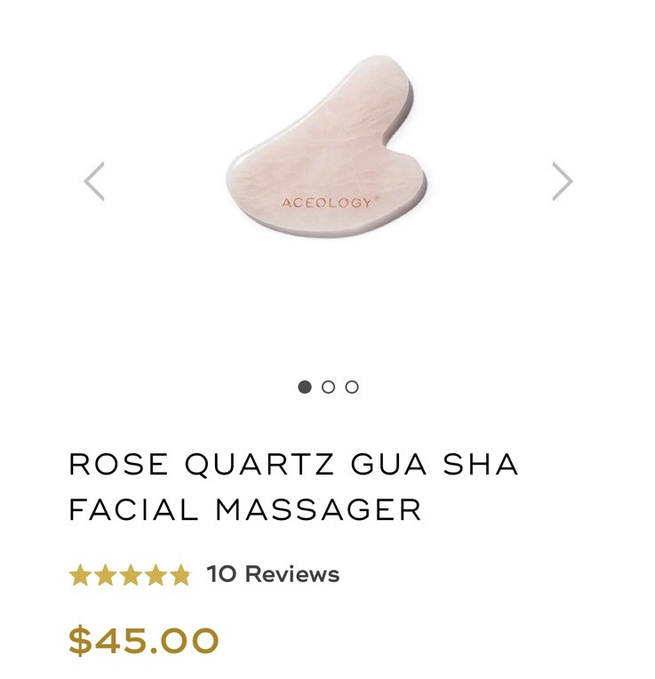 ACEOLOGY Rose Quartz GUA SHA Facial Massager Lift, Contour & Smooth Full SZ $45