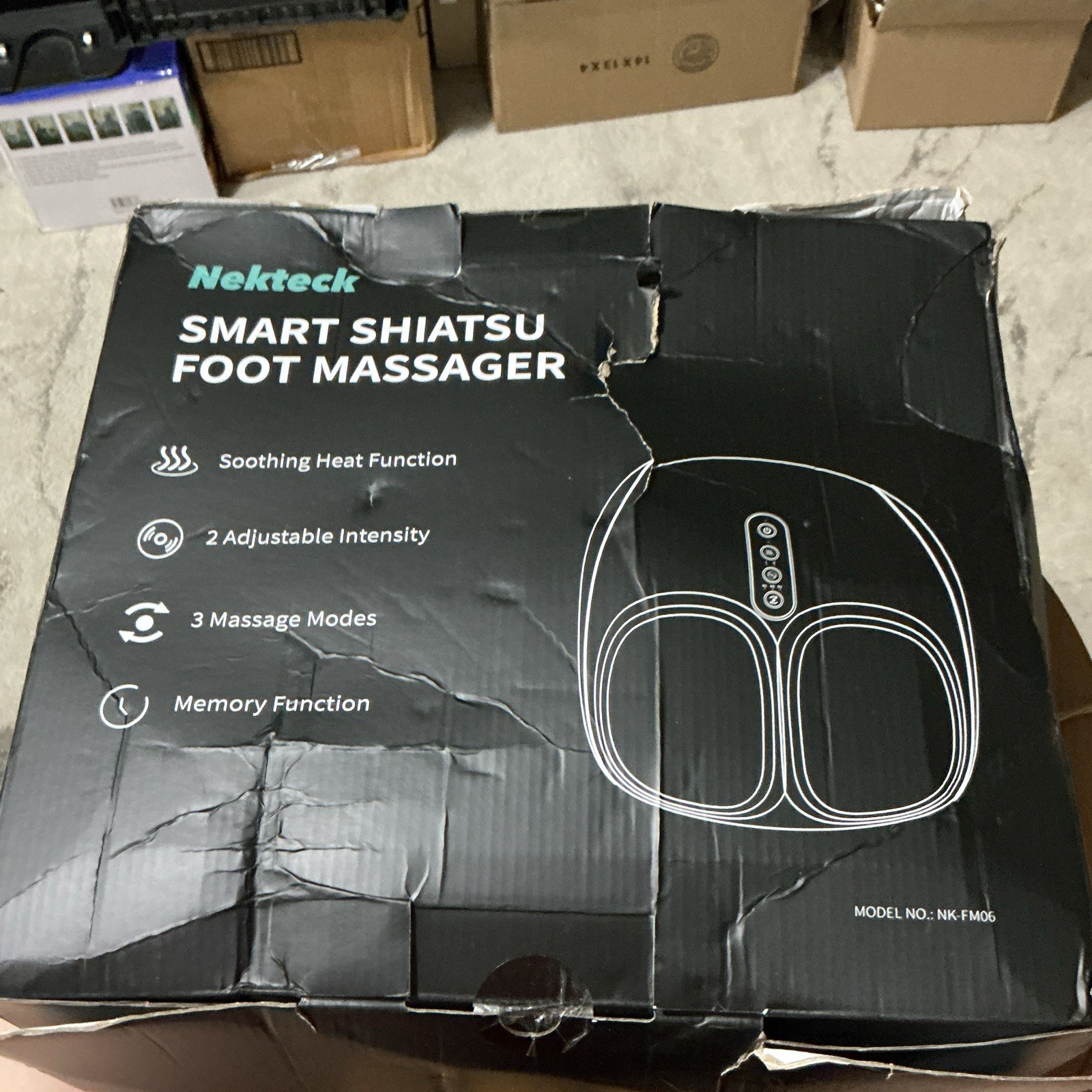 Nekteck Shiatsu Heated Foot Massager Adjustable Intensity Black NK-FM06