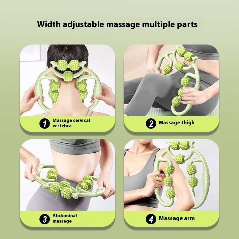 Manual Leg and Arm Massage Roller 9-Wheel Circular Muscle Relaxation Tool