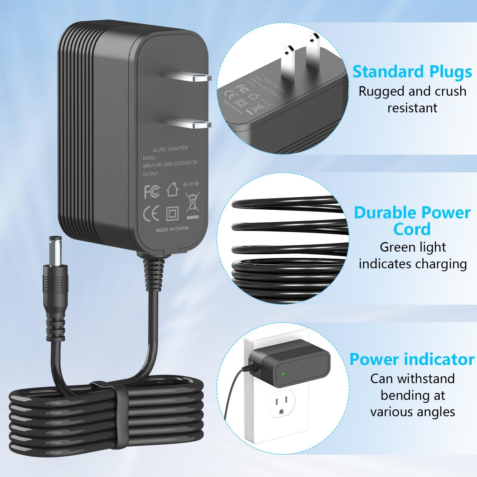 27V Power Adapter Charger for Massage Gun – Deep Tissue Cordless Compatible with