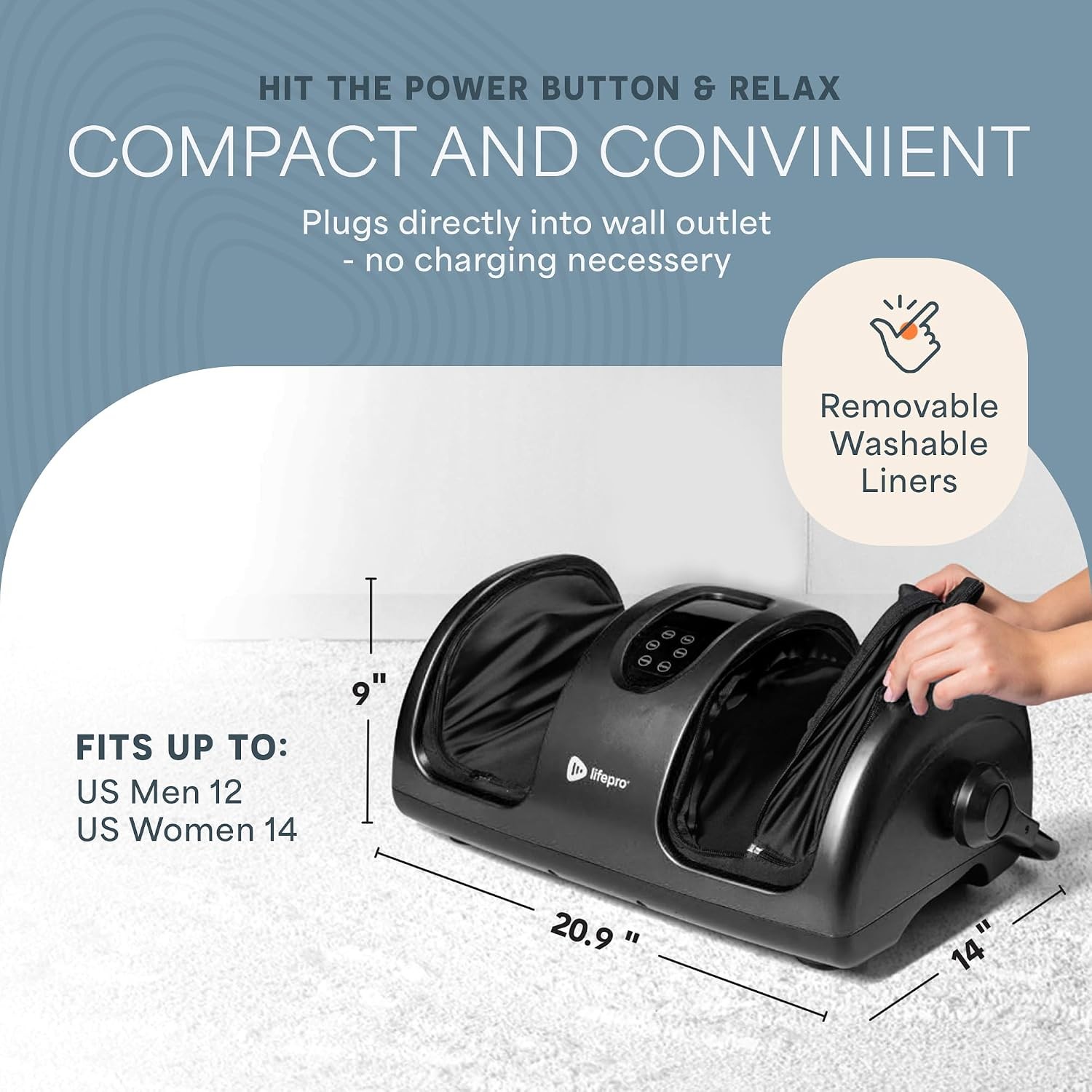 LifePro RelaxaTilt Shiatsu Foot Massager Heat 4 Rollers 3 Speeds