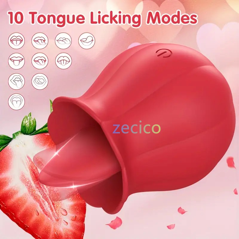 10 speeds Rose Female Anniversary Birthday Gift for Her Massage Tongue Licking