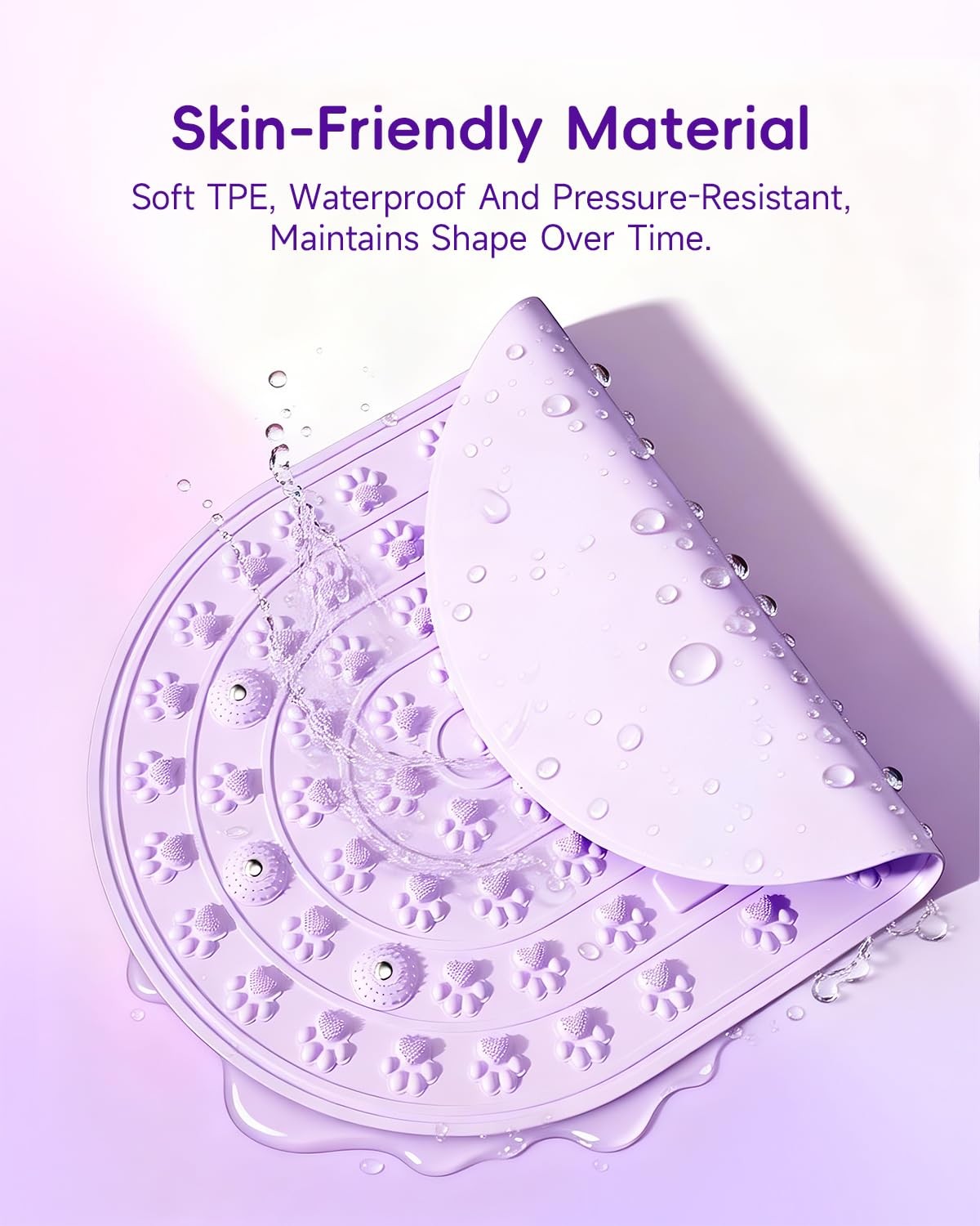 Foot Massage Mat,23 * 15.5IN Cat Paw Pattern Foldable Bathtub Mat Non-Slip Ac…