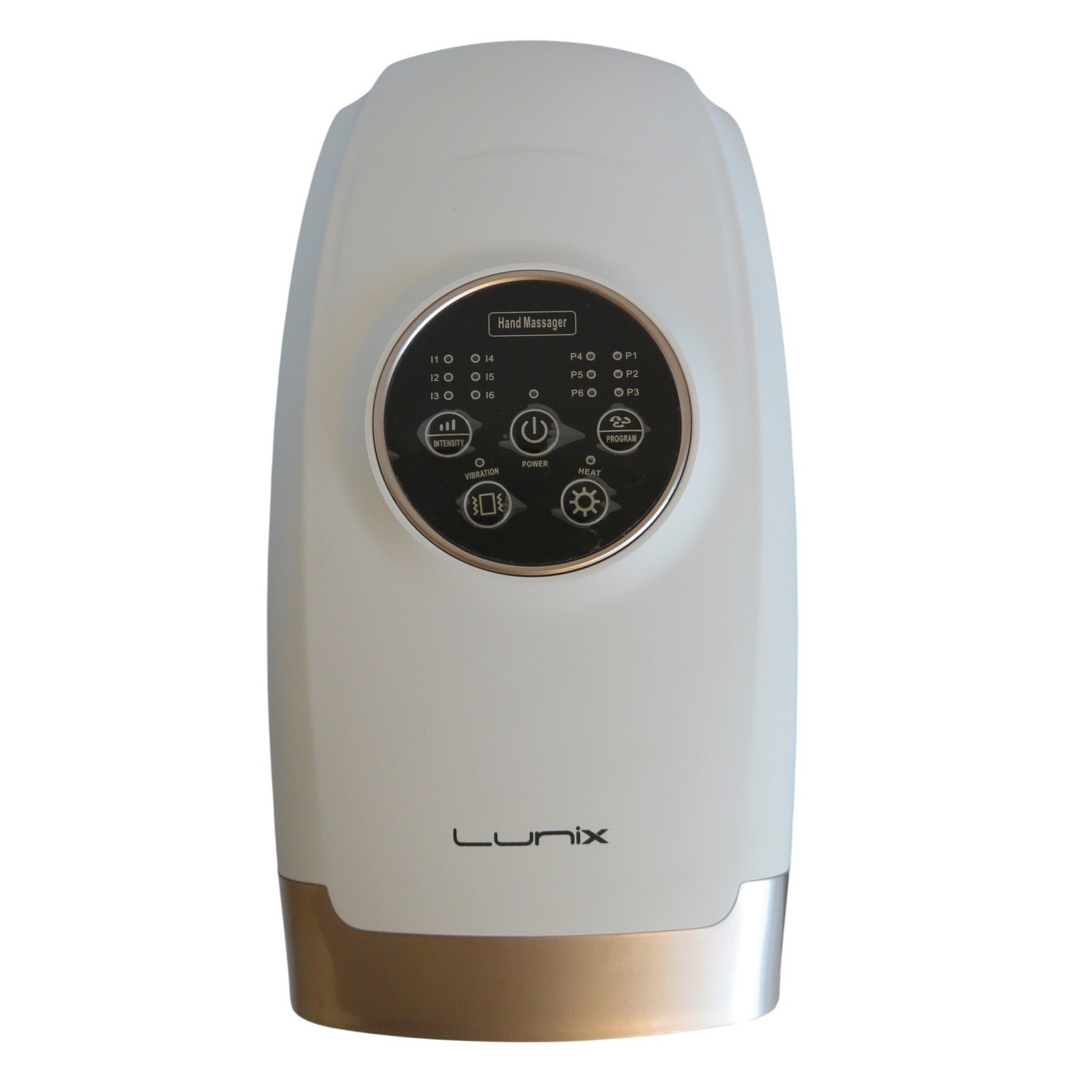 Lunix LX3 Cordless Electric Hand Massager with Heat Vibration White Gold