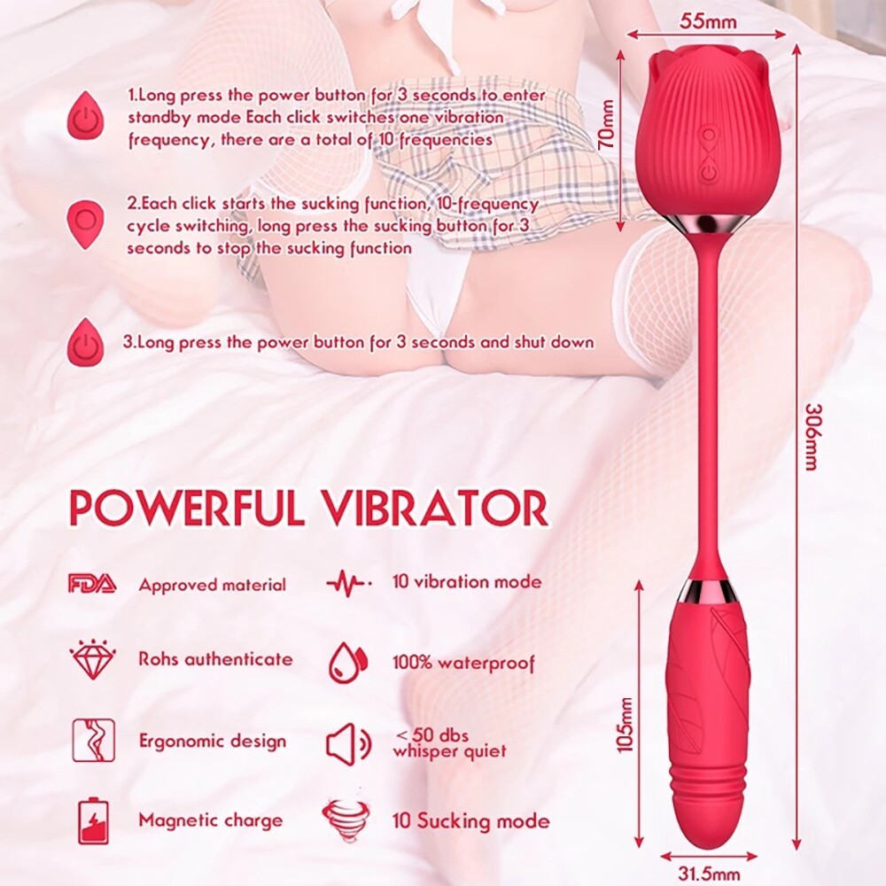 10 Frequency-Vibrator-Double Head-Vibrating-Suctions-Mute-Massager Women Gift