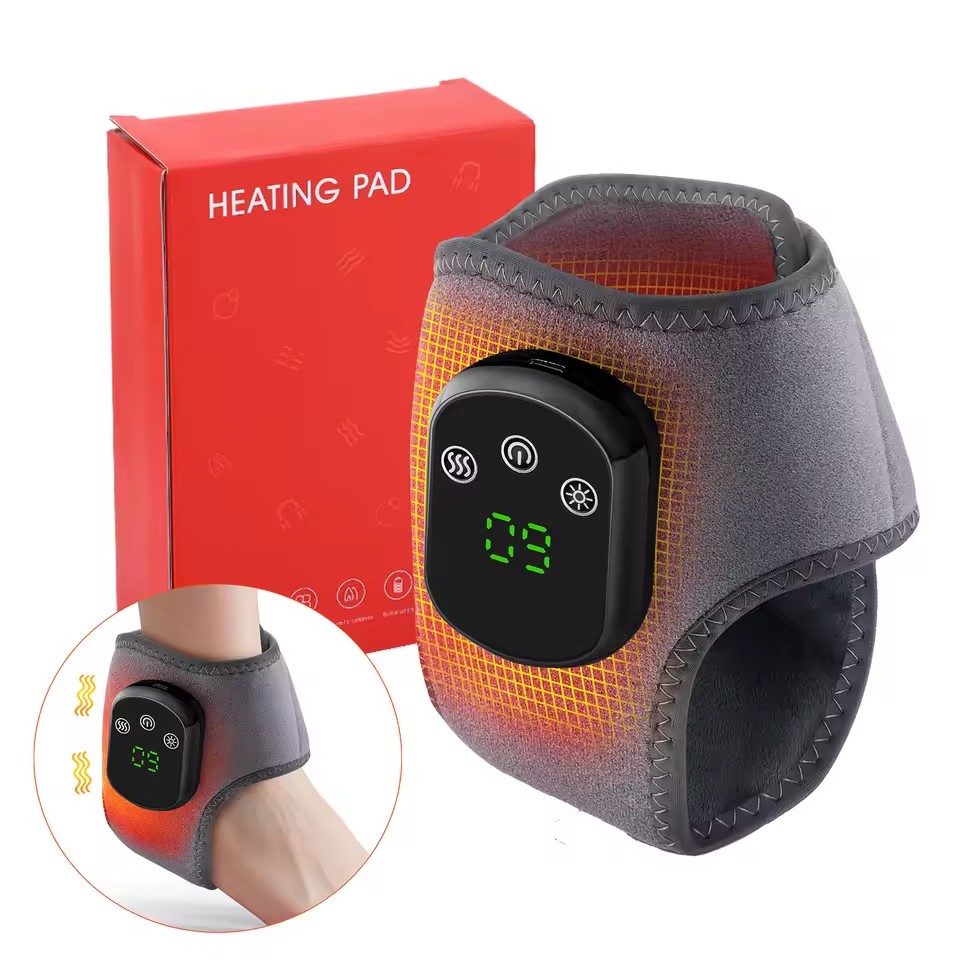 1/2Pair Electric Foot Ankle Massager Pain Relief 3 Modes Vibration Hot Compress