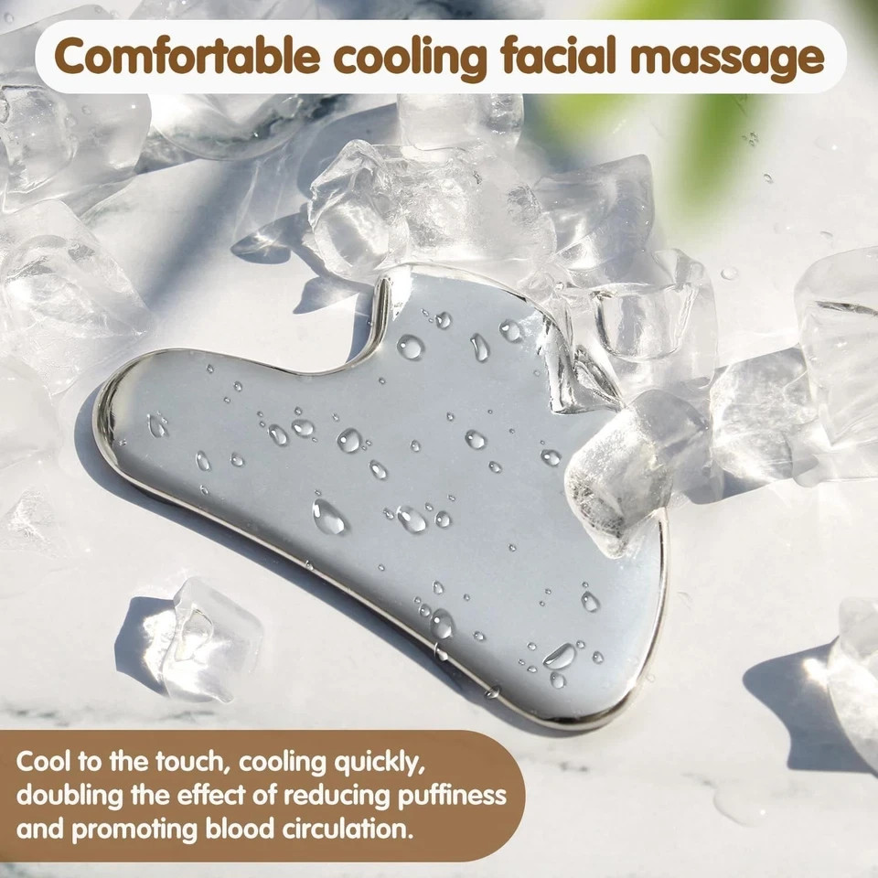 Stainless Steel Gua Sha Face Massager Facial Scraper Skin Care Massage Tool