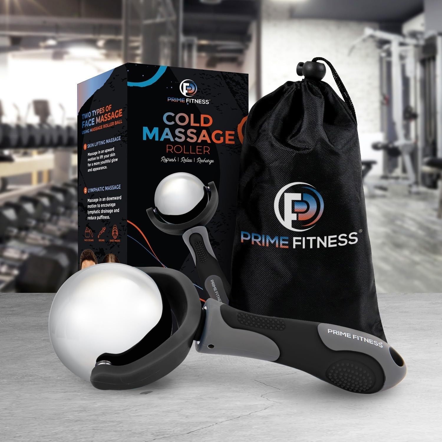 Cryotherapy Ice Roller Ball with Handle for Post-Workout Muscle Relief