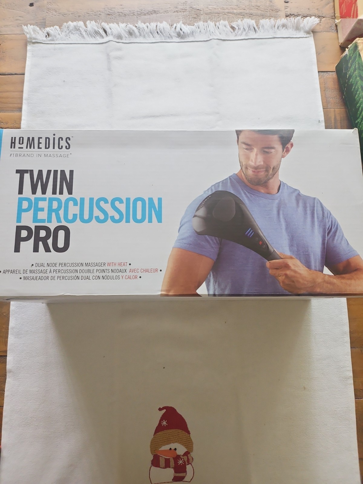 HoMedics Twin Percussion Pro Dual Node Massager with Heat HHP-385H- Open Box