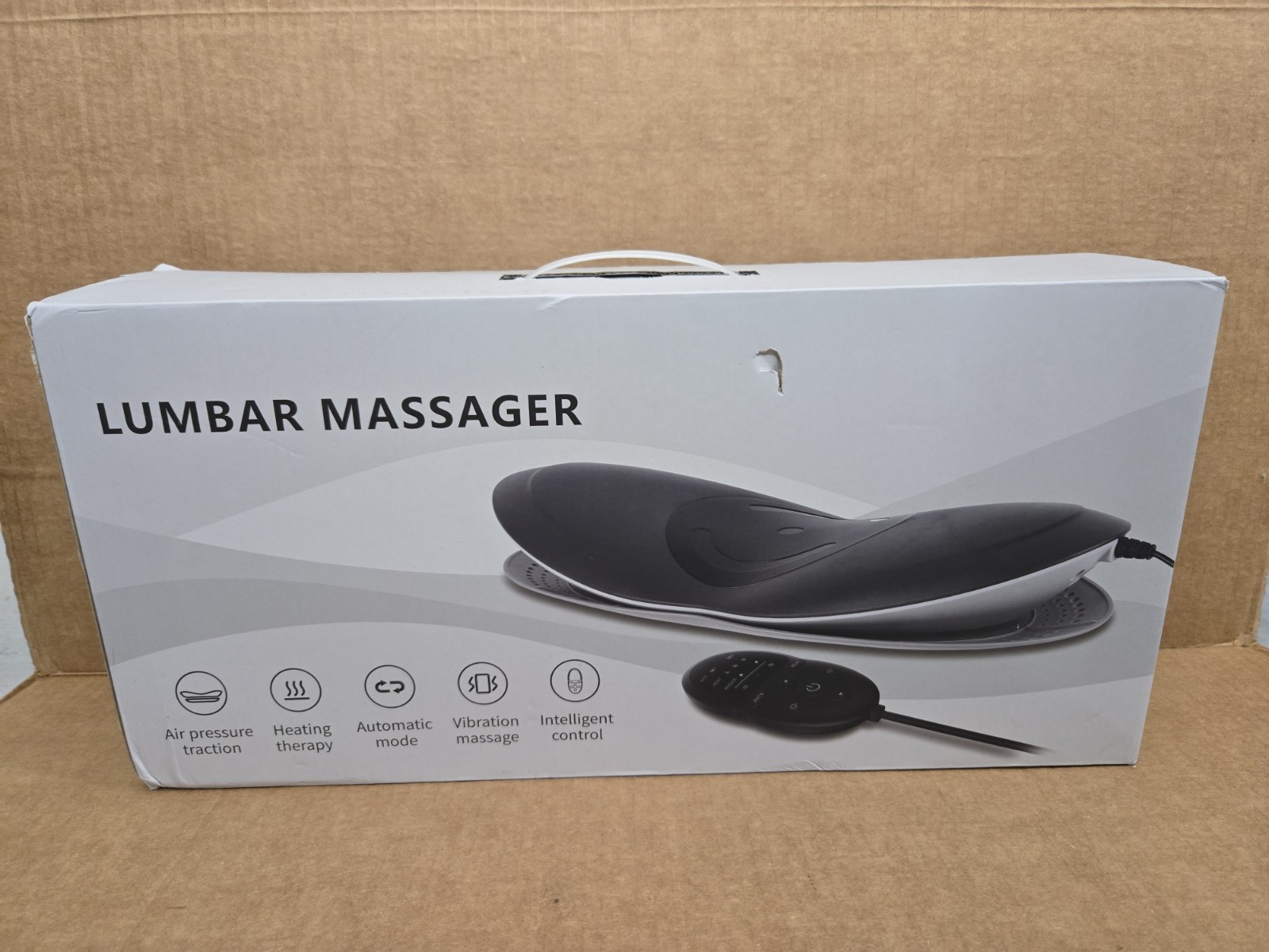 Electric Lumbar Traction Device with Heat Back Massager Stretcher Sciatica Relie