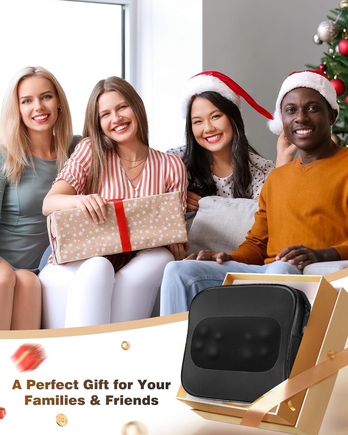 Back Massager with Heat-Shiatsu Massagers for Neck and Shoulder Pain-3D Kneading