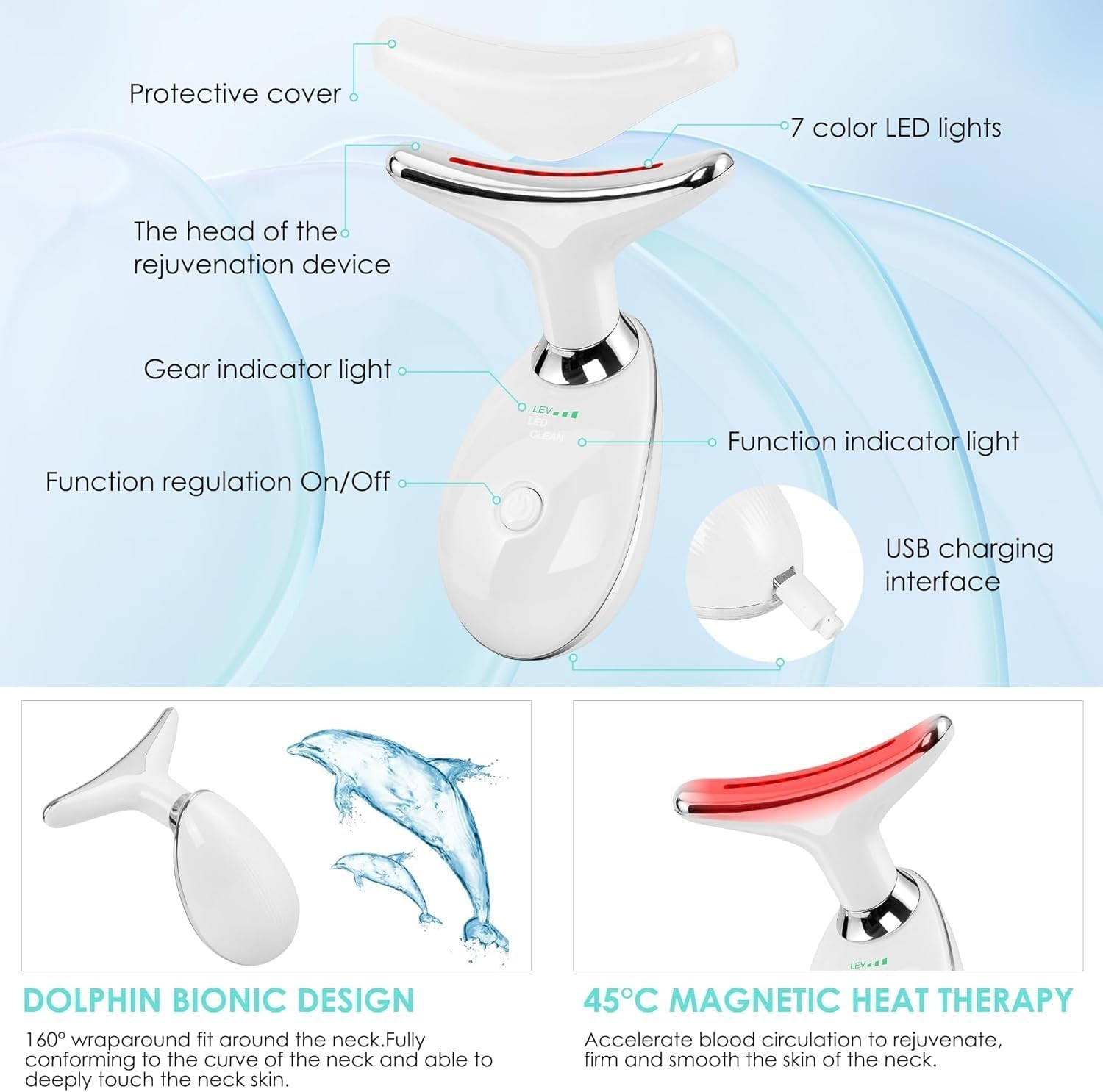 Rechargeable Face & Neck Sculpting Wand – 7 Color Modes for All Skin Types