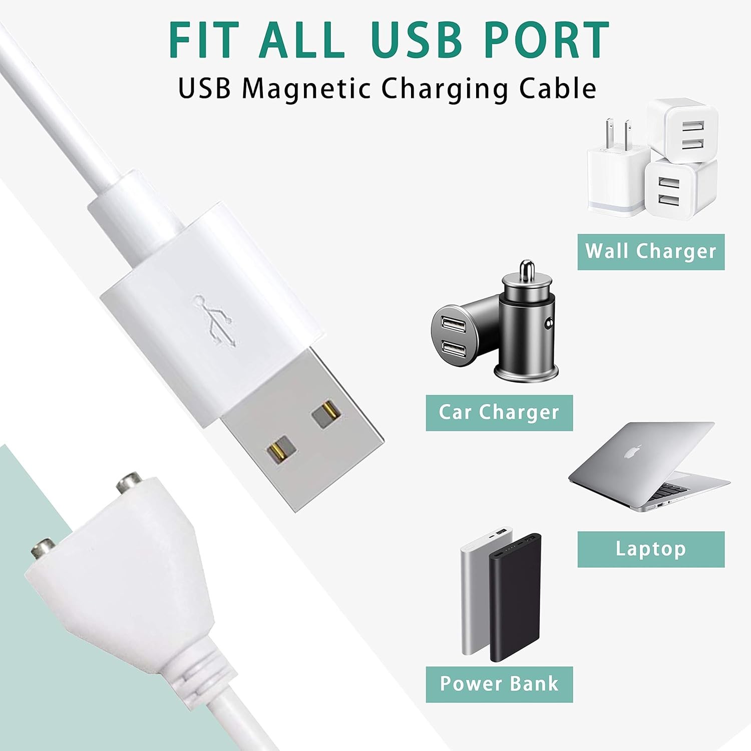 Bicmice USB Magnetic Charging Cable Replacement Charger Cord for Wand…