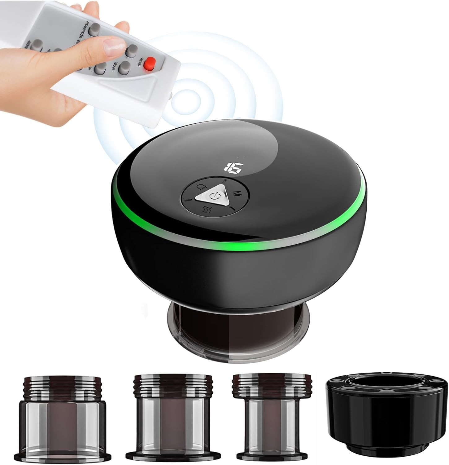 16-Level Smart Electric Cupping Therapy Set with Red Light & Remote Control USB
