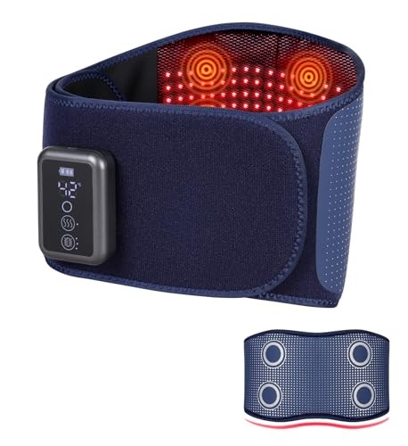 ADIUPUL BACK MASSAGER BELT LIGHT THERAPY, 5 HEATING LEVELS K212 – BLUE