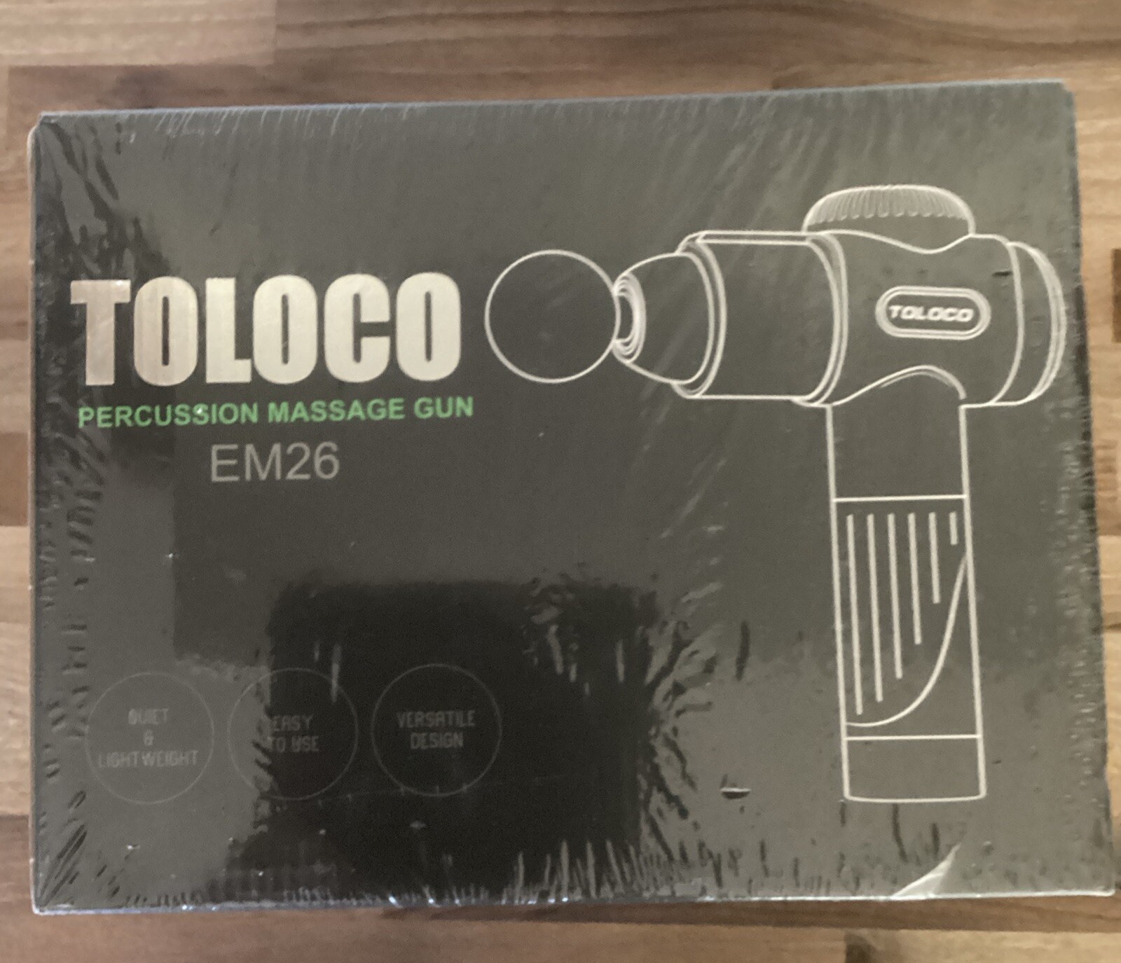 Toloco EM26 Handheld Cordless Percussion Portable Massage Gun Black Brand New