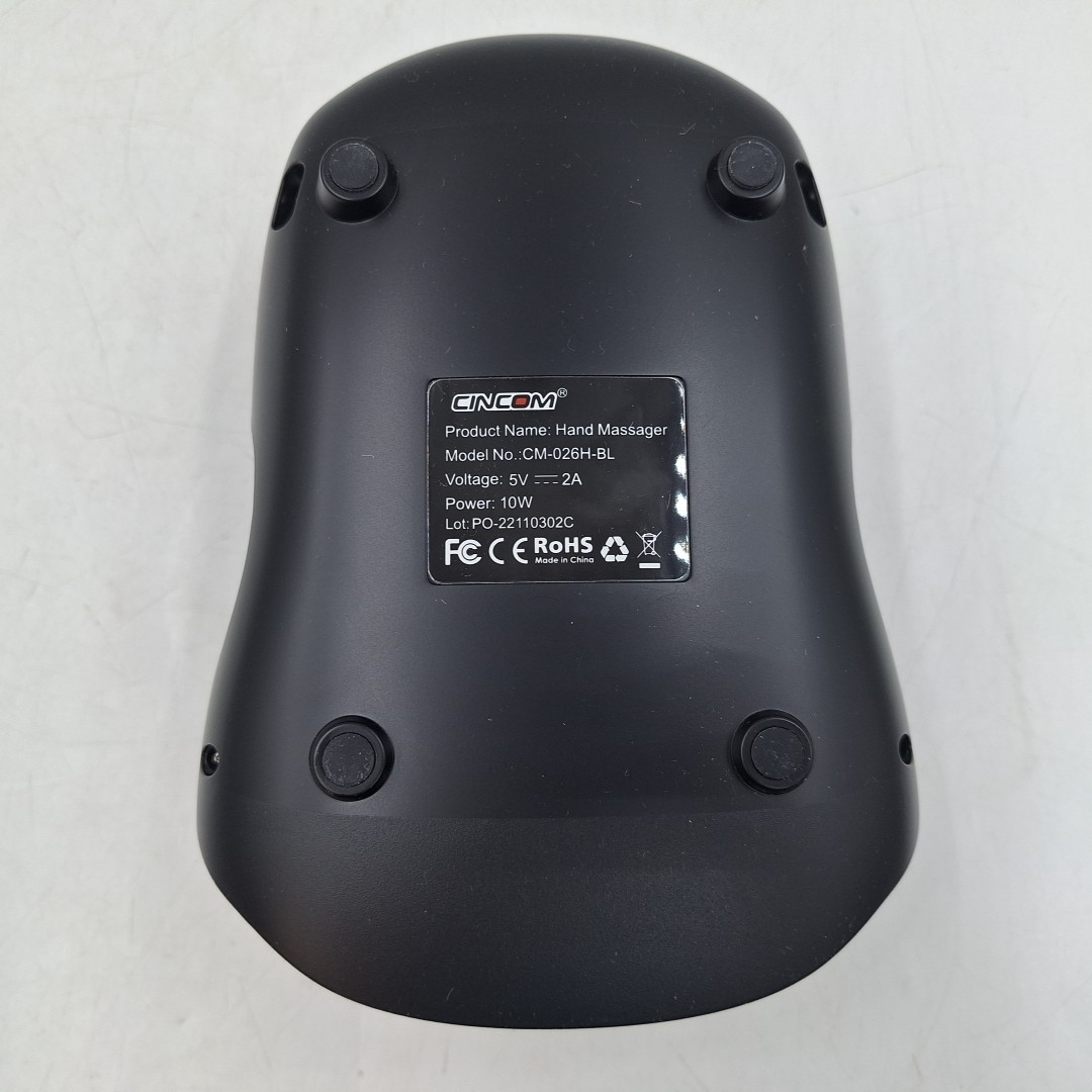CINCOM Rechargeable Hand Massager Heat and Compression (Black) CM-026H-BL