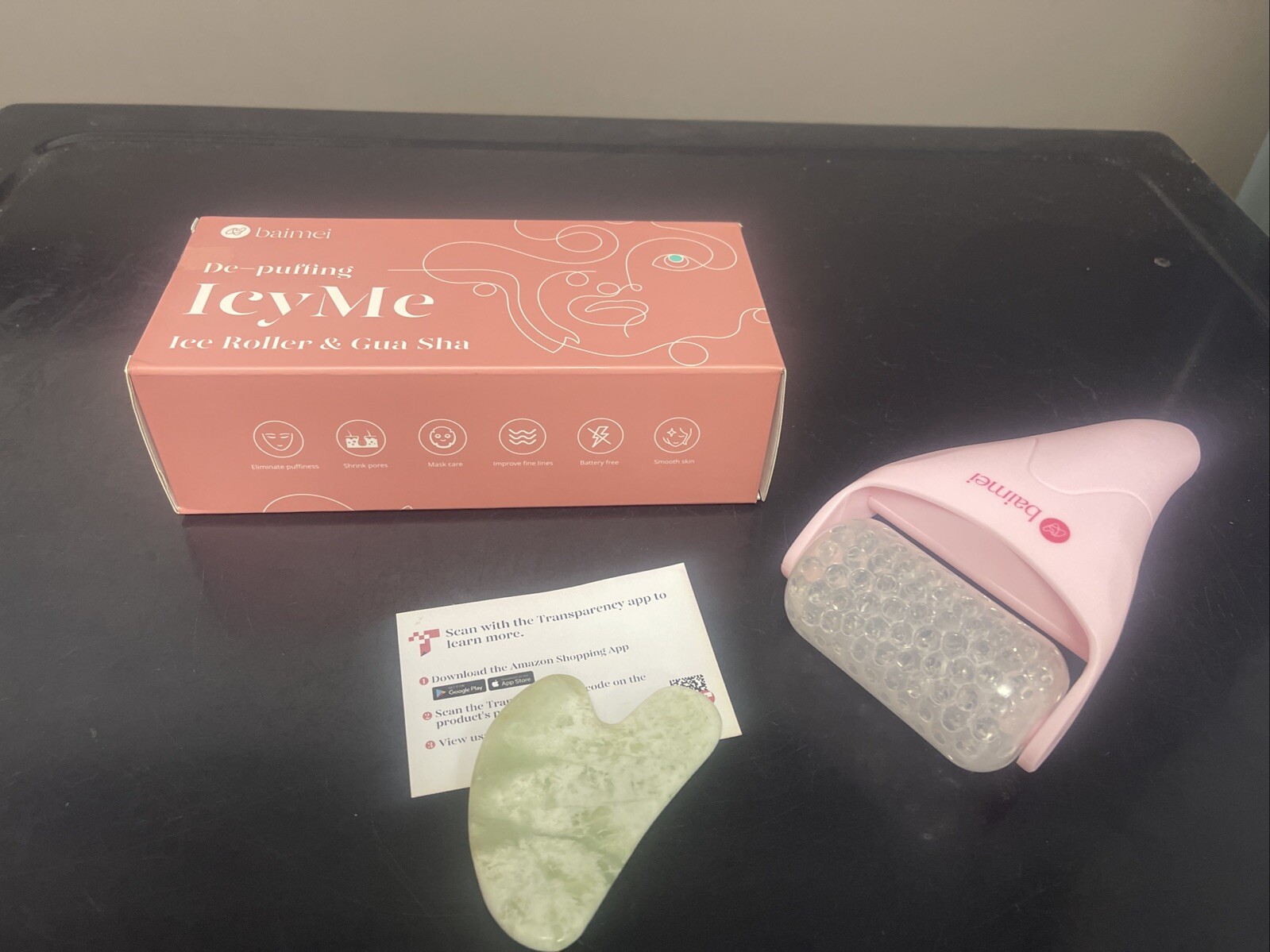 BAIMEI Jade Roller & Gua Sha Skin Care Beauty Tools -Open Box