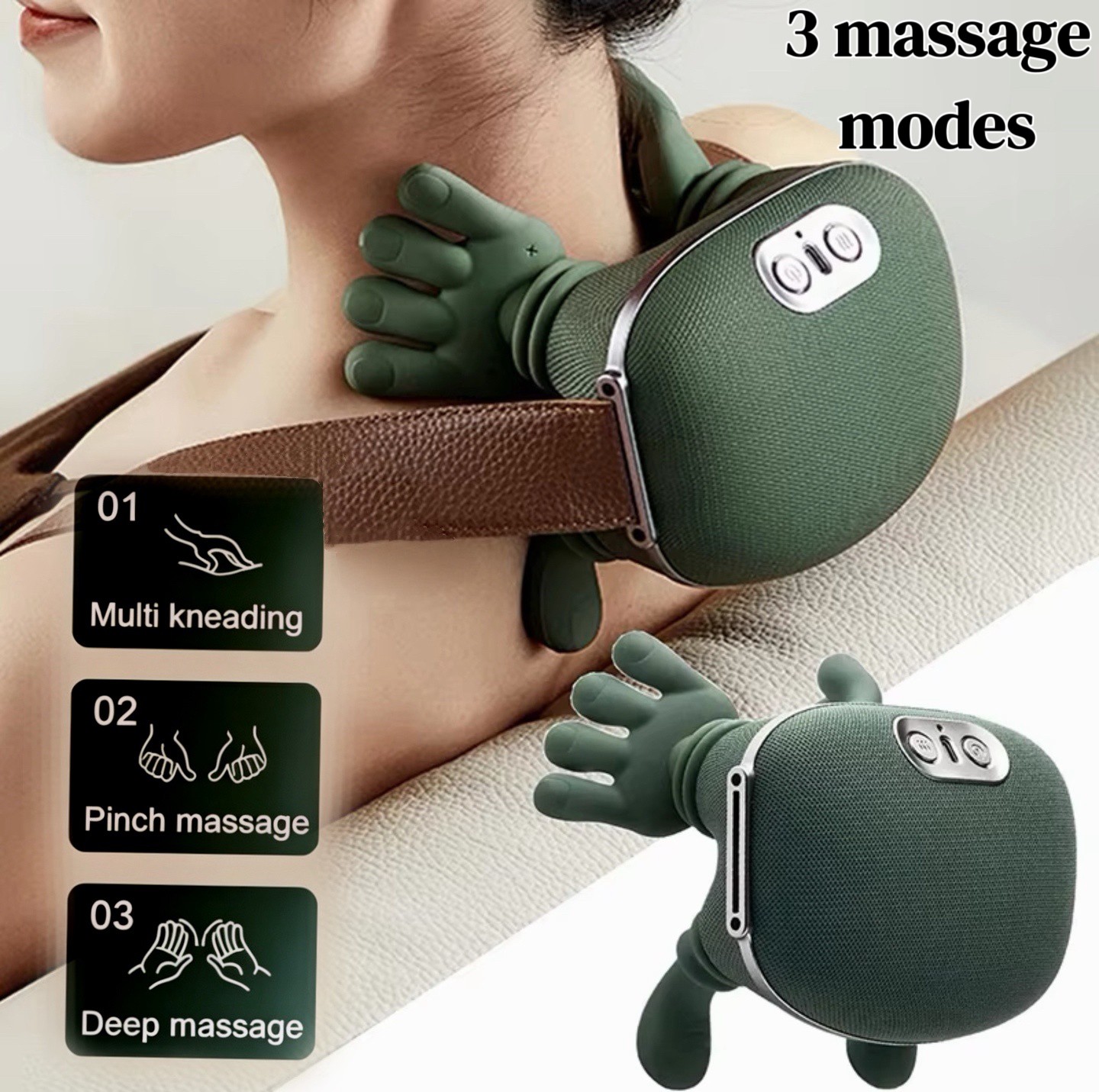 Wireless Neck Cervical Trapezius Kneading Massage Shawl 4D Bionic Finger Neck