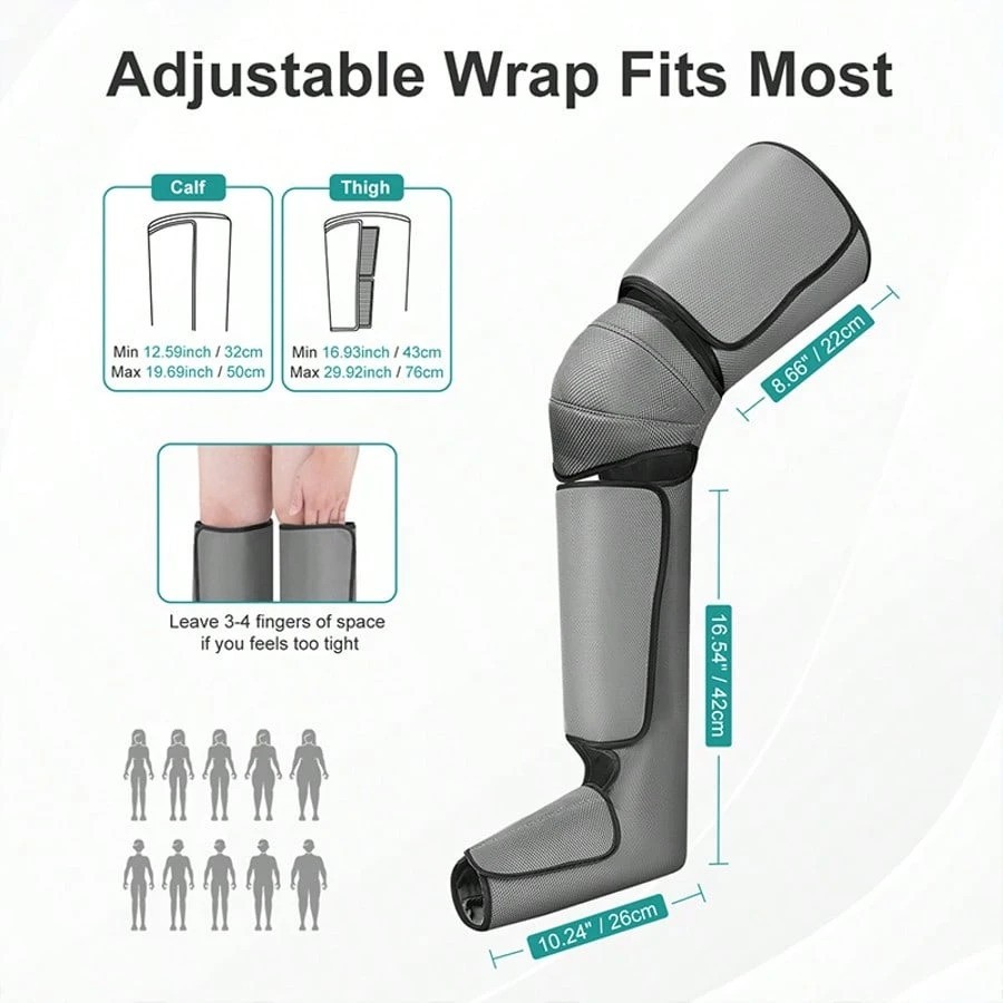Air Compression Leg Massager Foot Calf Thigh Massager with Heat Vibration