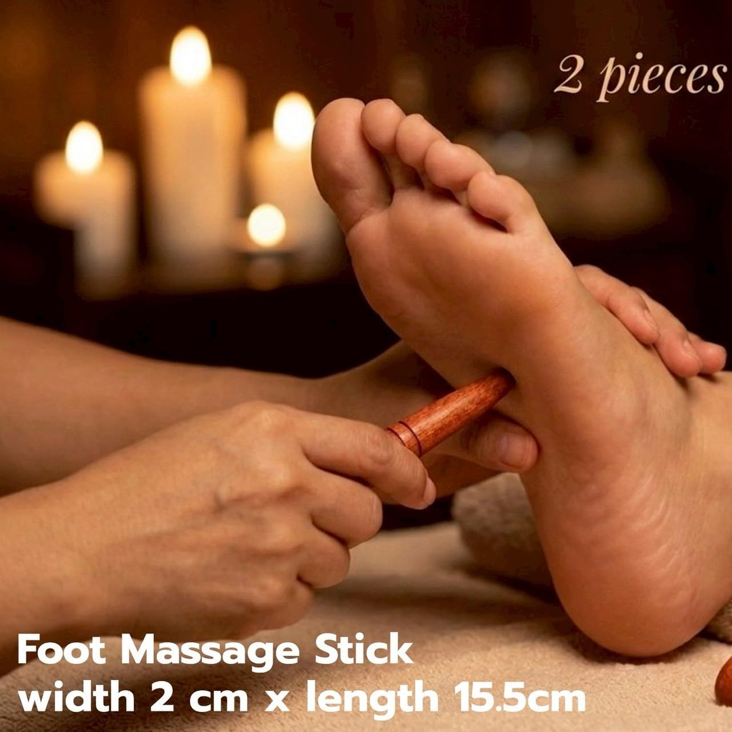 Lungcha 4 Types, 5 Piece Set Traditional Thai Massage Reflexology Wooden Stic…