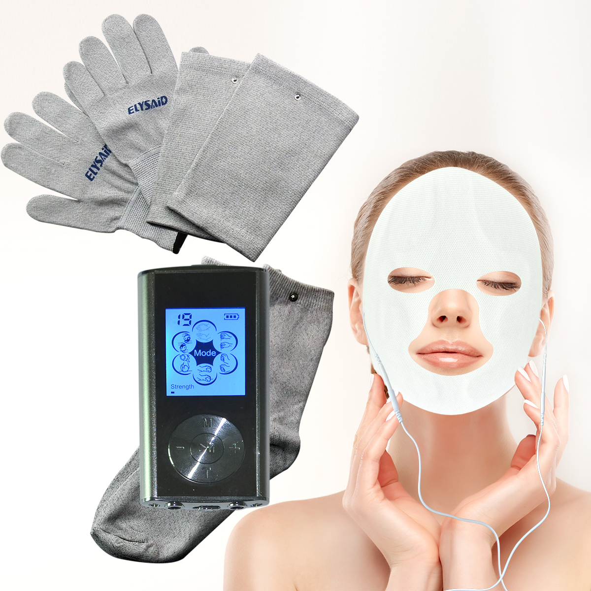 6 Modes Electrode Tens EMS Pulse Massager + Foot Hand Knee Face Massage Accs