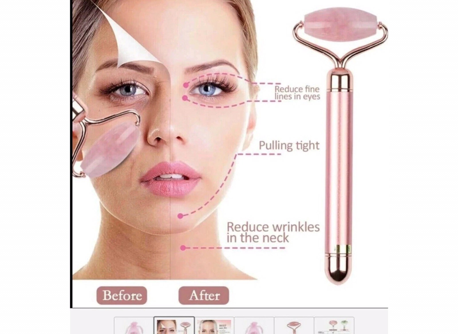Mary Kay Rose Quartz Facial Roller Limited Edition Calm, Detoxify, Drain NEW