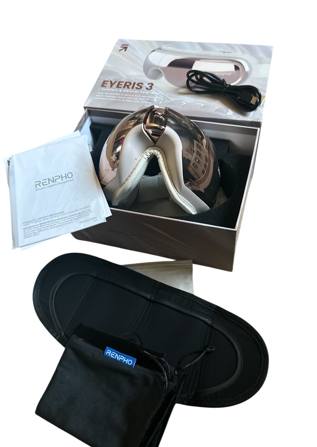 RENPHO Eyeris 3 Eye Massager with Heat & Cooling Voice Control Migraine Relief