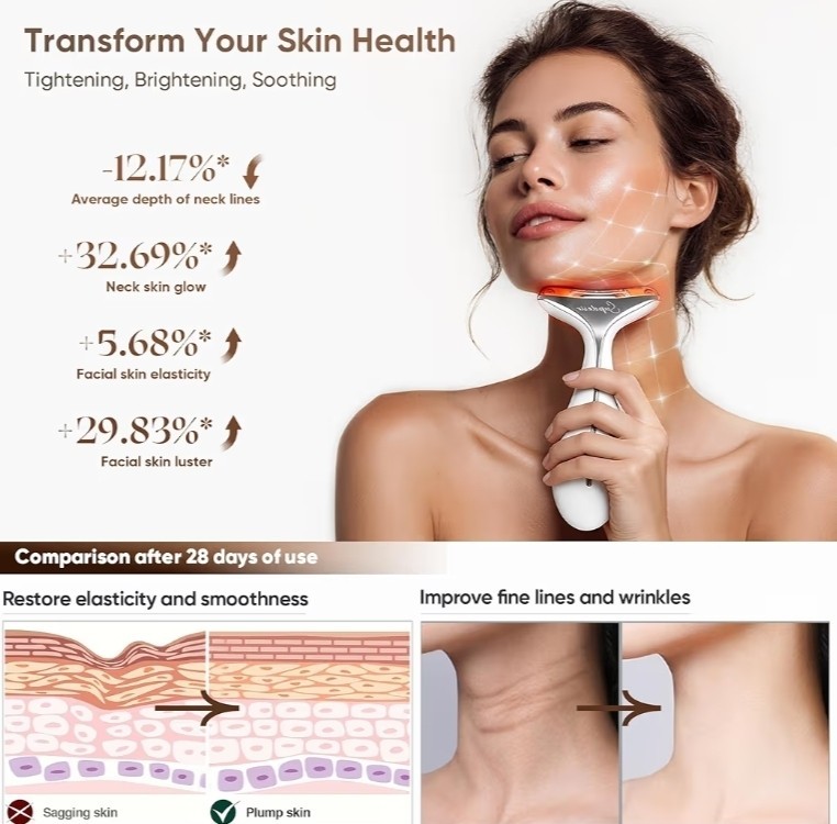 3 In 1 Red Light Therapy For Face Neck With Suction And Vibration Skin Firming