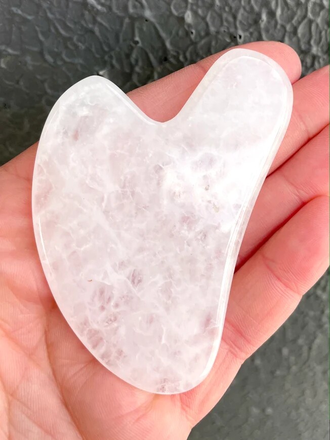 Quartz Crystal Gua Sha Board Beauty Face Neck Massager Scraping Plate Tools Gift