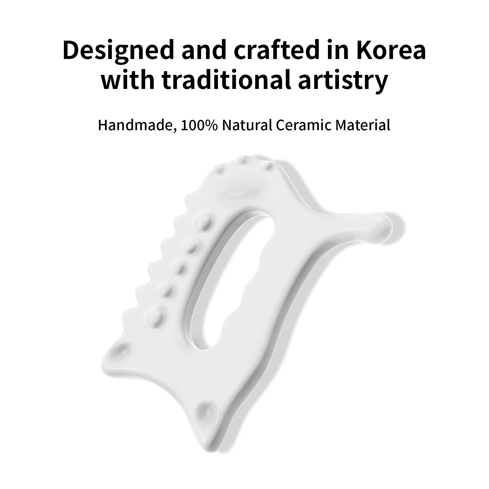 PEARLCARE Korean Handmade Ceramic Gua Sha Massage Tool Body&Face&Muscle Relief