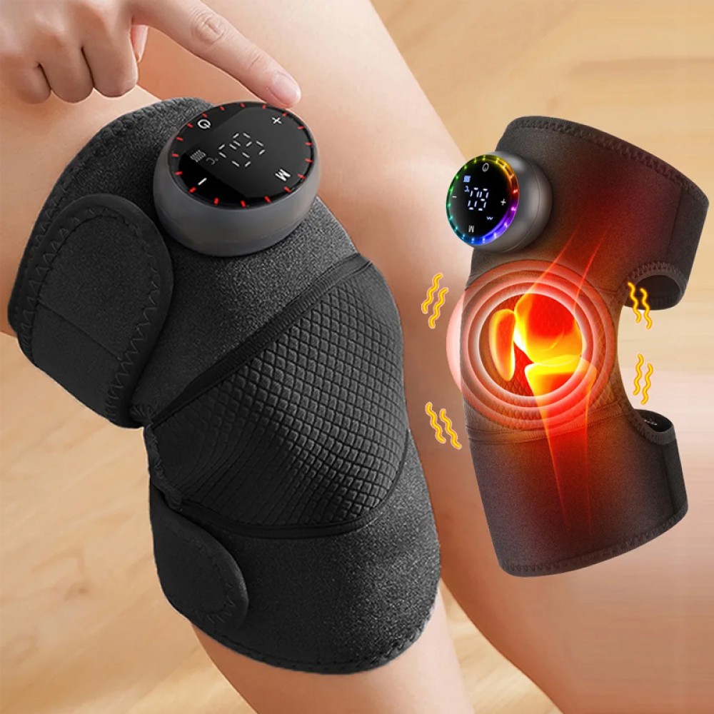 Cordless Knee Elbow Shoulder Massager with 5 Vibration Modes, 5 Heating Levels