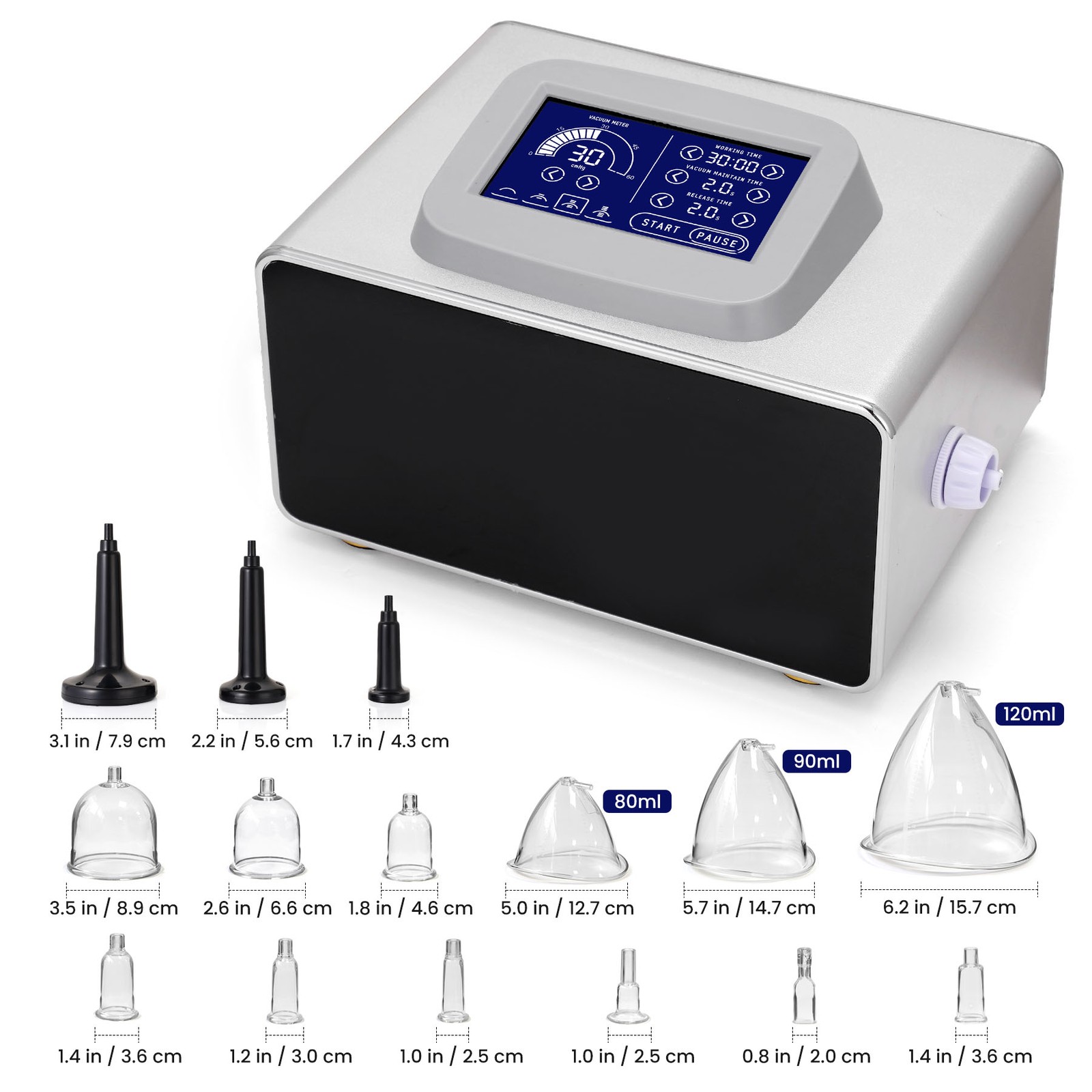 BBL 150ml Cups Breast Butt Enlargement Machine Body Massage Cupping Therapy USA