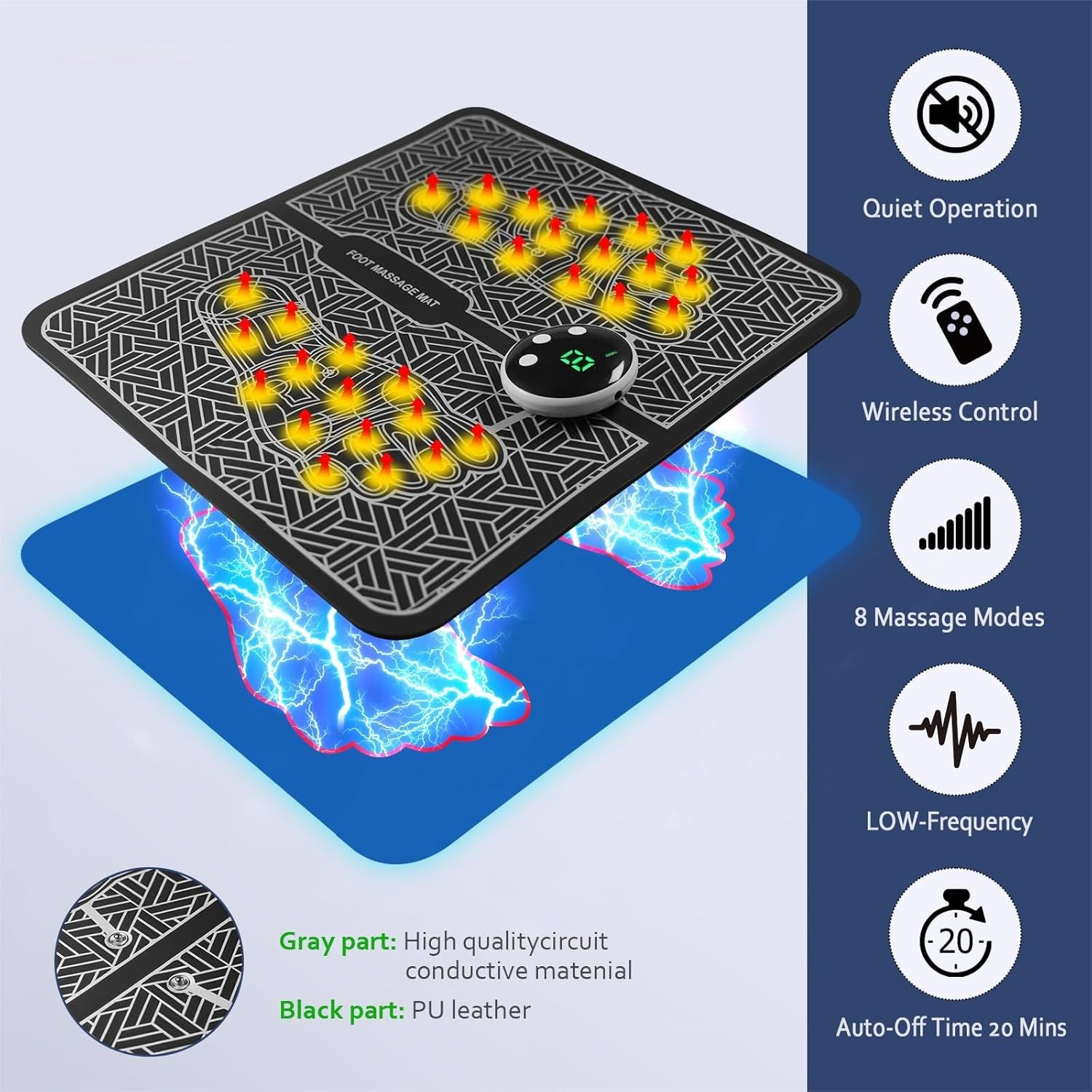 Foot & Body Massager | LCD Display, Pain Relief for Back & Legs