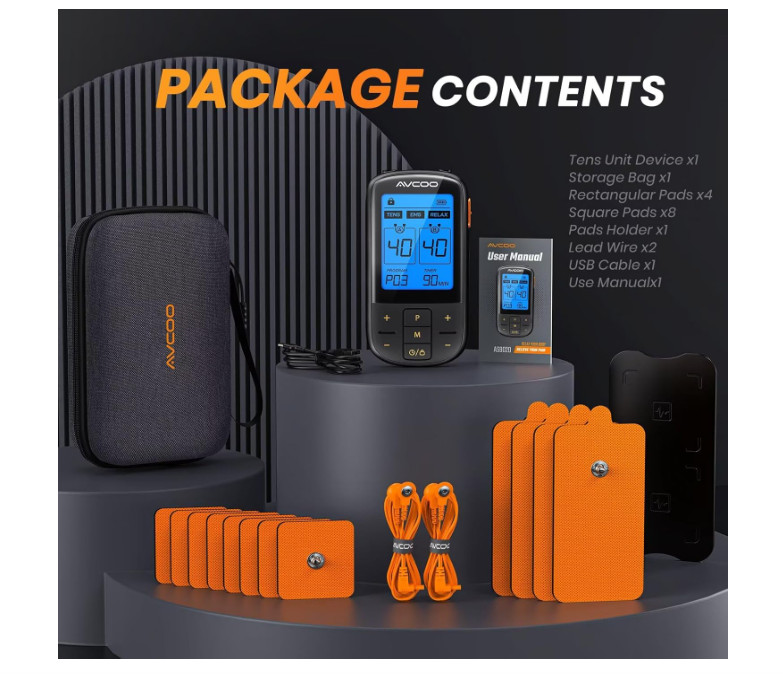 TENS Unit EMS Device Muscle Stimulator 32 Modes Rechargeable Dual Channel Stim