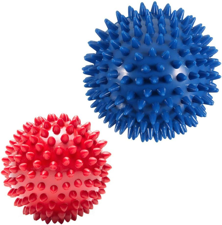 Pack of 2 Spiky Hard Massage Balls – Foot Arch Trainer Plantar Fasciitis, Muscle