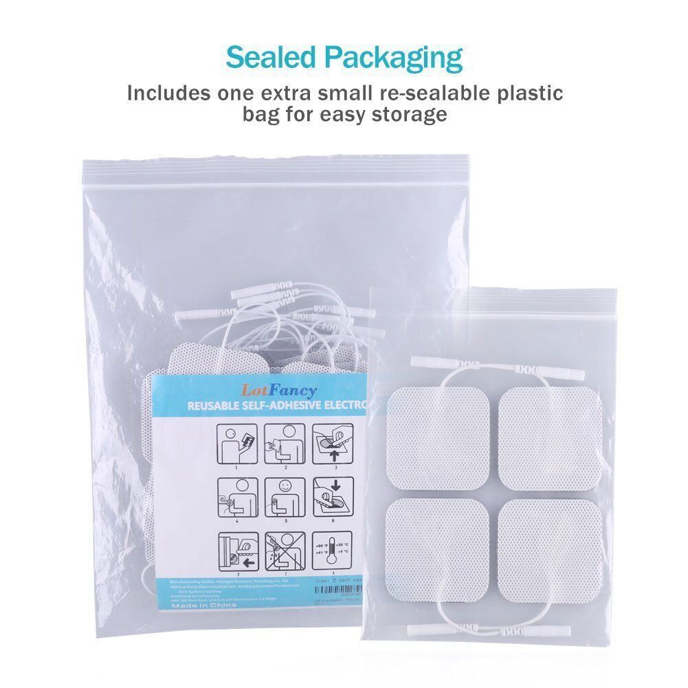 40PCS TENS Unit Electrode Pads Replacement for TENS EMS Massage 2 Inch Square