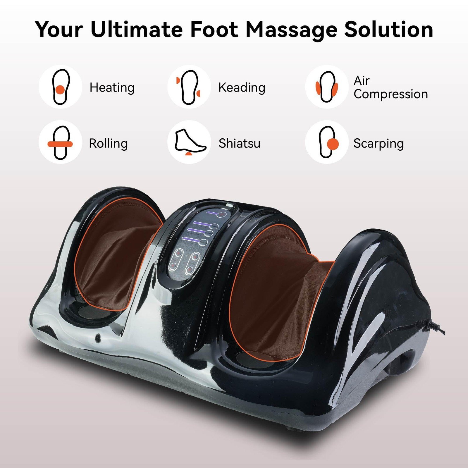 Shiatsu Foot and Calf Massager Machine Kneading Rolling Vibration Leg Massager