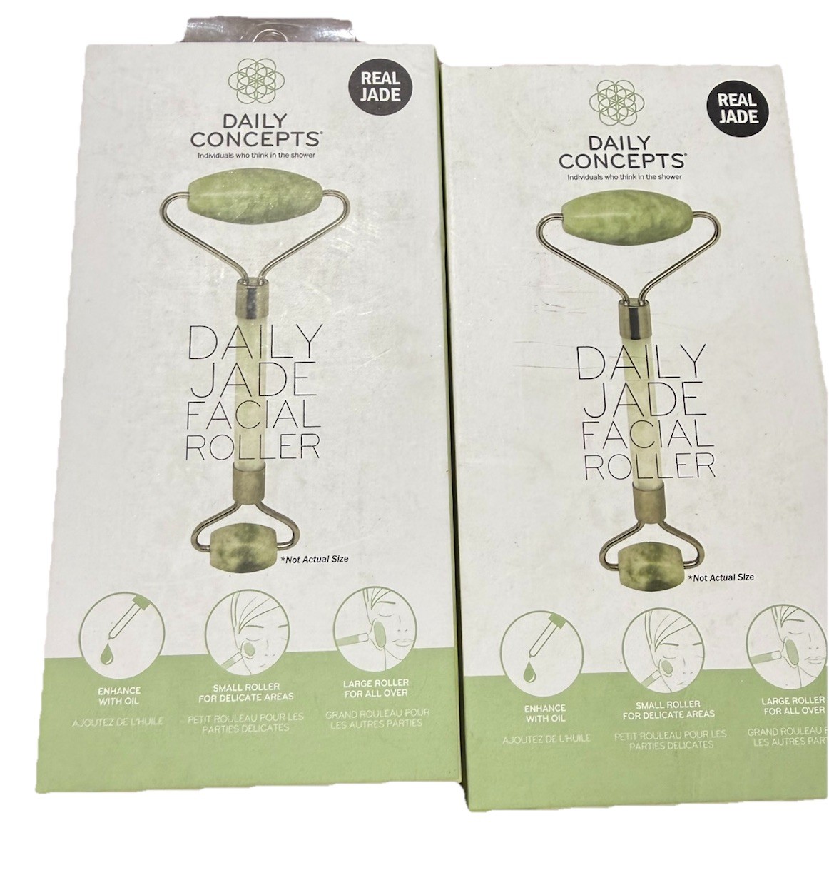 NEW IN BOX SEALED DAILY CONCEPTS Daily Jade Facial Roller 100% Authentic Jade