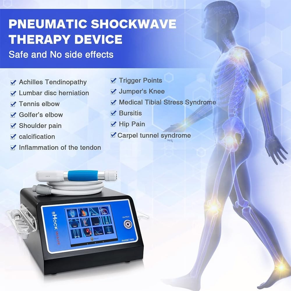 Extracorporeal 10 Bar Pneumatic ED Shockwave Therapy Machine Body Pain Relief US