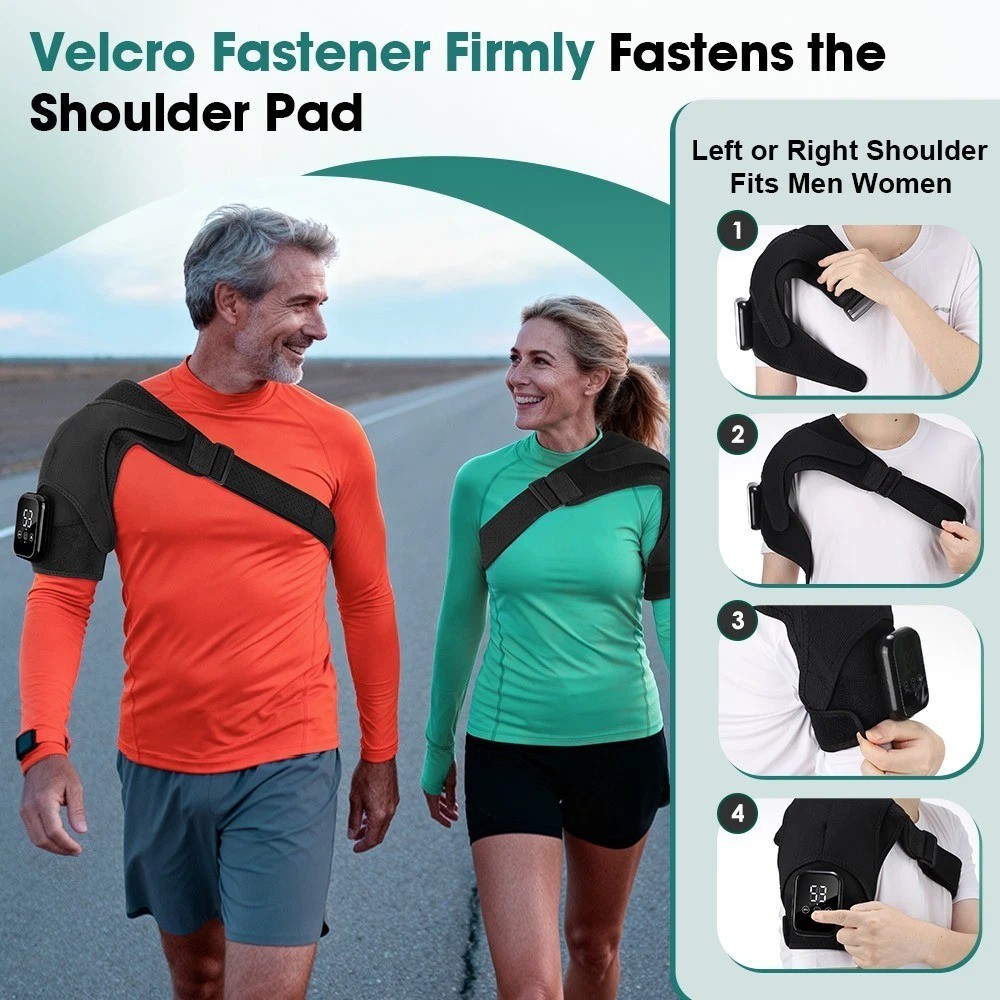 Electric Shoulder Massager Pain Relief with 3 Heating 3 Vibration Modes & Timer