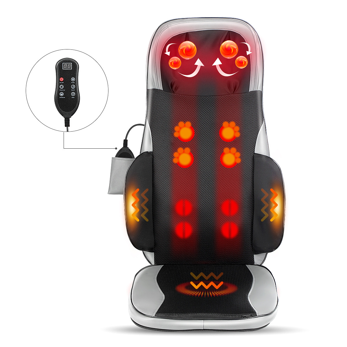 Back Massage Home Office Heated Neck Body Massager Chair Cushion For Seat Car
