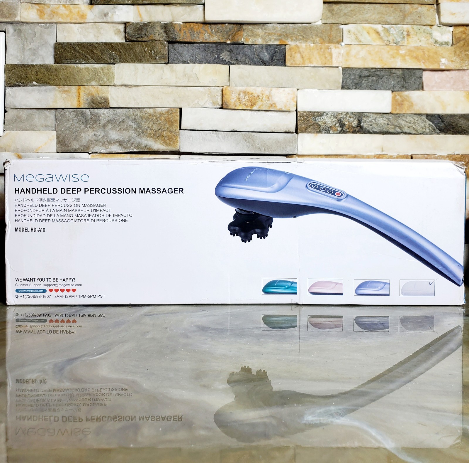 Cordless Handheld Back Massager Deep Tissue Percussion Full Body Relief – White