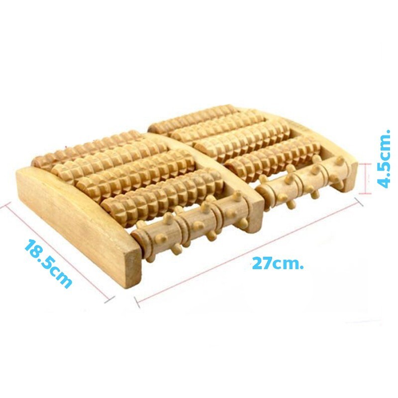Wooden Foot Massage Stick | 5-Roller Design | Foot Relaxation Tool.