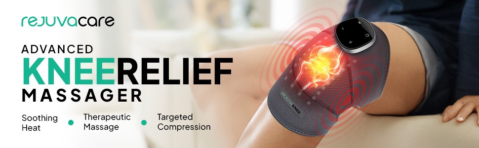 RejuvaKnee Advanced Knee Relief Heat Massage Compression Wireless & Rechargeable